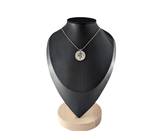 COLGANTE REDONDO FLOR ACERO